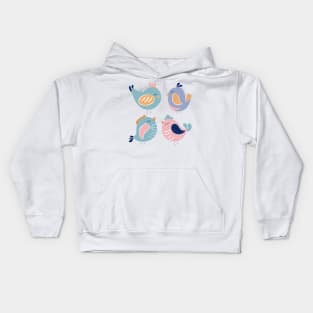 Cheerful birds Kids Hoodie